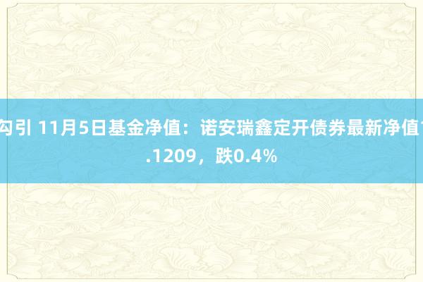 勾引 11月5日基金净值：诺安瑞鑫定开债券最新净值1.1209，跌0.4%