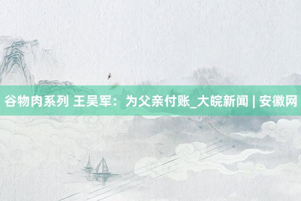 谷物肉系列 王吴军：为父亲付账_大皖新闻 | 安徽网
