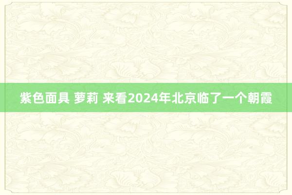 紫色面具 萝莉 来看2024年北京临了一个朝霞