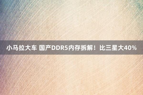 小马拉大车 国产DDR5内存拆解！比三星大40%