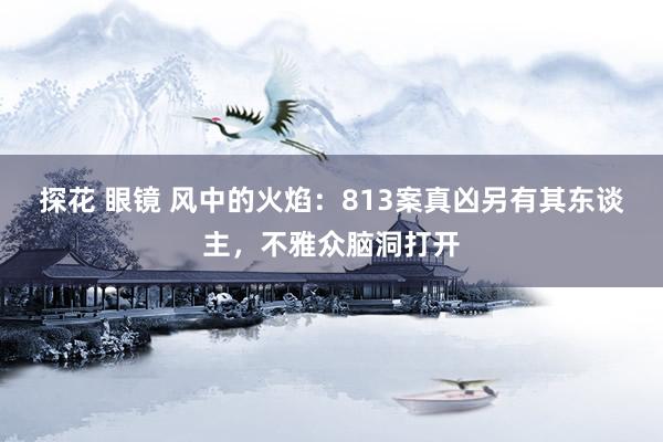 探花 眼镜 风中的火焰：813案真凶另有其东谈主，不雅众脑洞打开