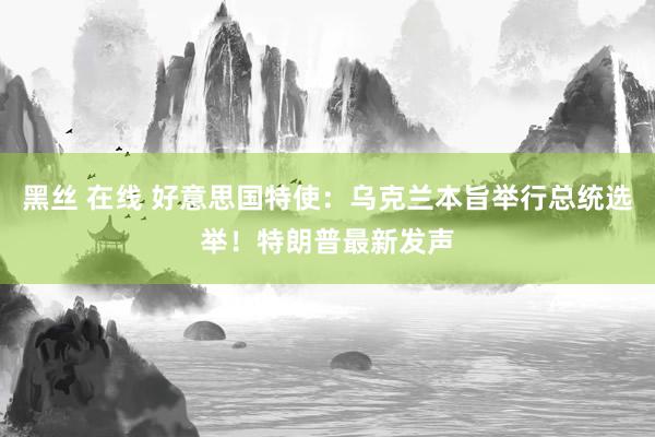 黑丝 在线 好意思国特使：乌克兰本旨举行总统选举！特朗普最新发声