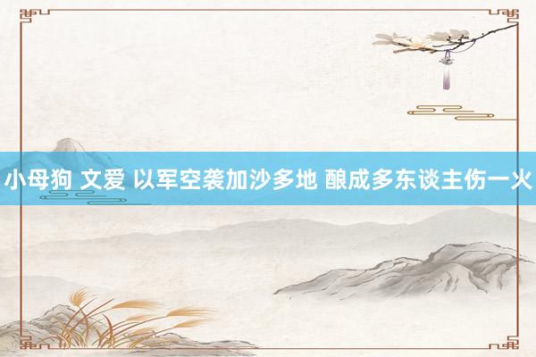 小母狗 文爱 以军空袭加沙多地 酿成多东谈主伤一火