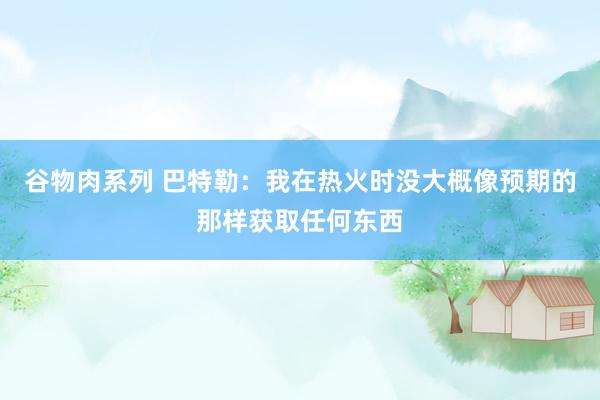谷物肉系列 巴特勒：我在热火时没大概像预期的那样获取任何东西