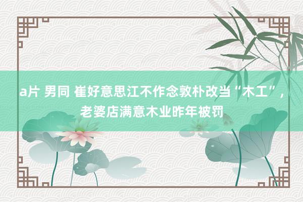 a片 男同 崔好意思江不作念敦朴改当“木工”，老婆店满意木业昨年被罚