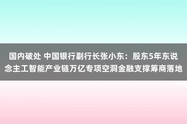 国内破处 中国银行副行长张小东：股东5年东说念主工智能产业链万亿专项空洞金融支撑筹商落地