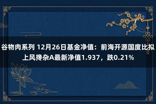 谷物肉系列 12月26日基金净值：前海开源国度比拟上风搀杂A最新净值1.937，跌0.21%