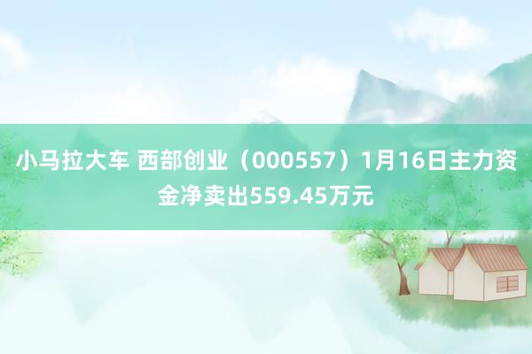 小马拉大车 西部创业（000557）1月16日主力资金净卖出559.45万元
