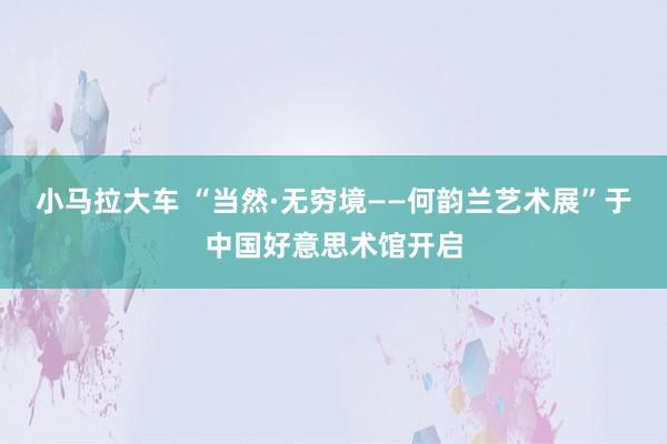 小马拉大车 “当然·无穷境——何韵兰艺术展”于中国好意思术馆开启