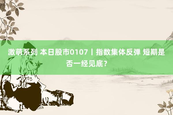 激萌系列 本日股市0107丨指数集体反弹 短期是否一经见底？