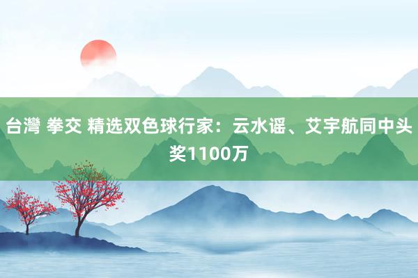 台灣 拳交 精选双色球行家：云水谣、艾宇航同中头奖1100万
