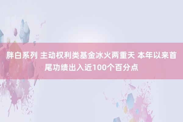 胖白系列 主动权利类基金冰火两重天 本年以来首尾功绩出入近100个百分点