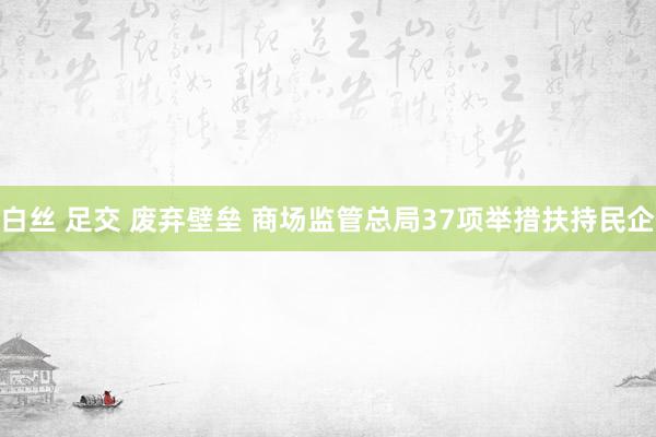 白丝 足交 废弃壁垒 商场监管总局37项举措扶持民企