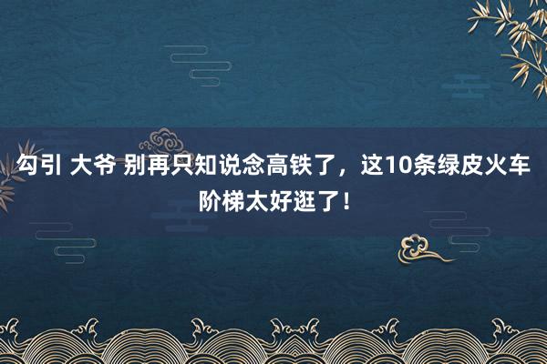 勾引 大爷 别再只知说念高铁了，这10条绿皮火车阶梯太好逛了！